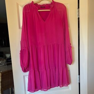 Vince Camuto Vibrant Pink Ruffle Top